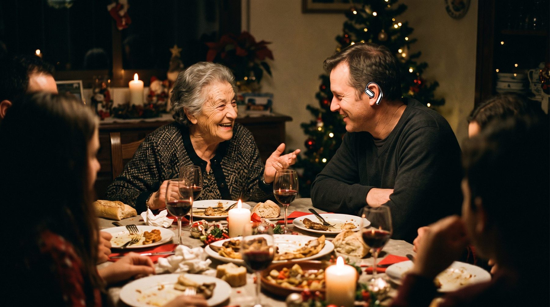 Cena familiar de Navidad